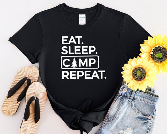 Eat Sleep Camp Repeat Tee