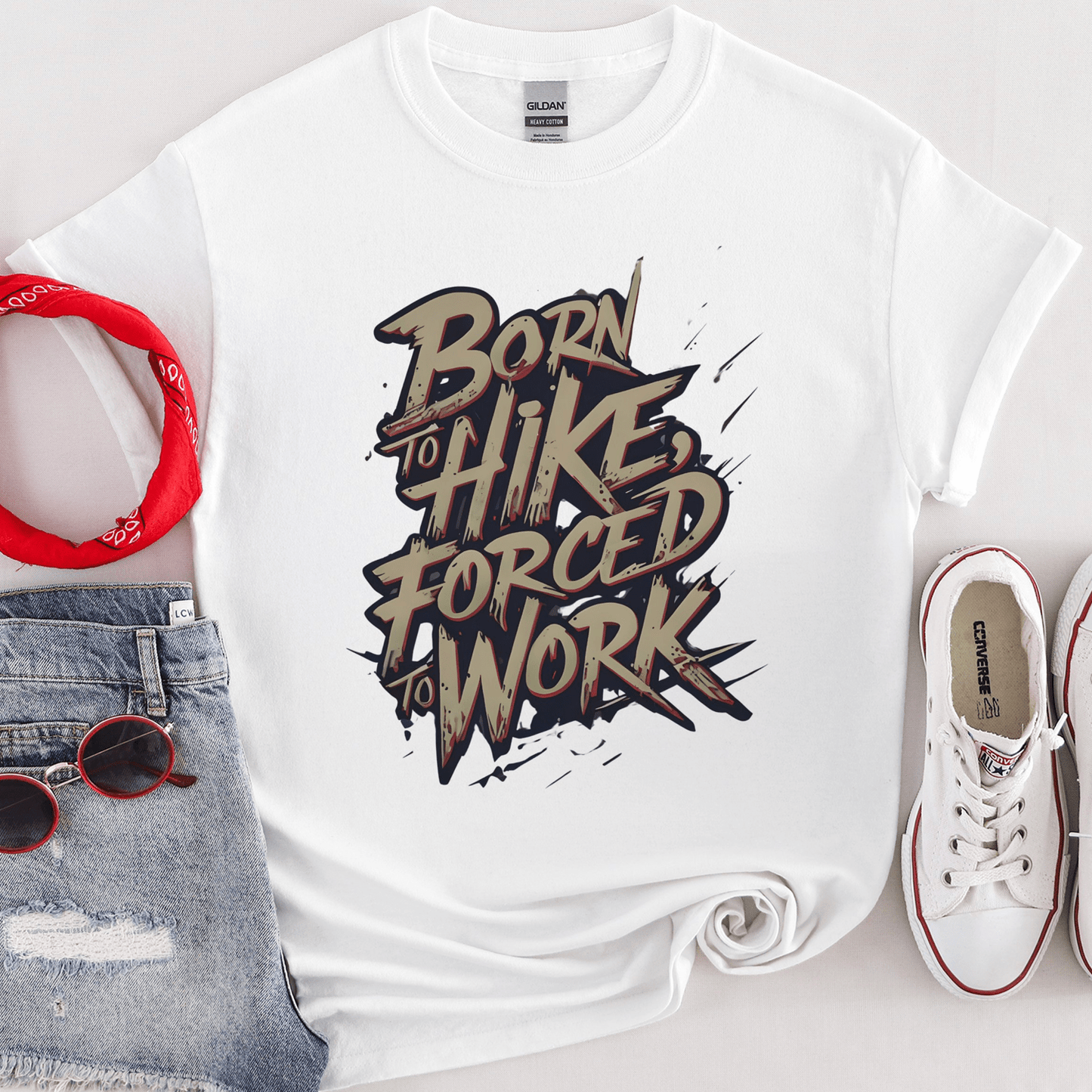 Born To Hike Forced To Work Tee