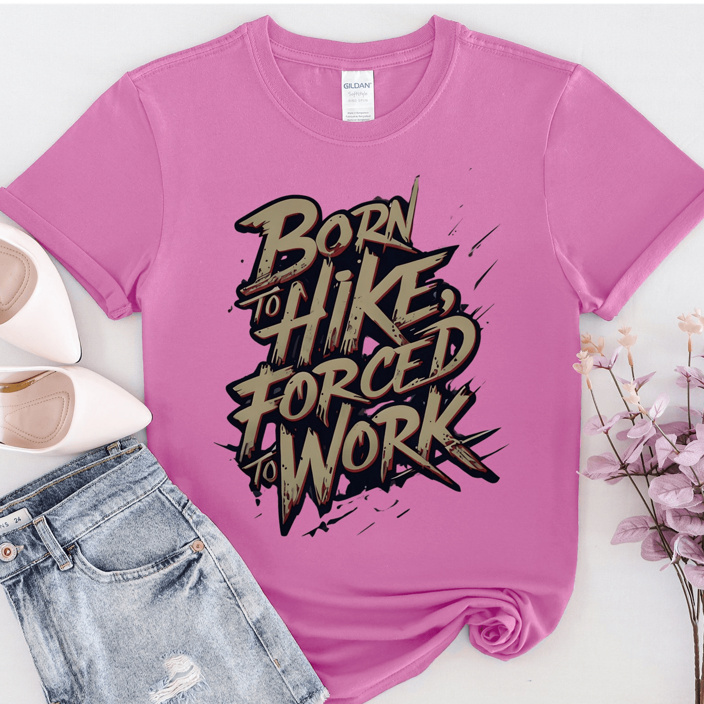 Born To Hike Forced To Work Tee